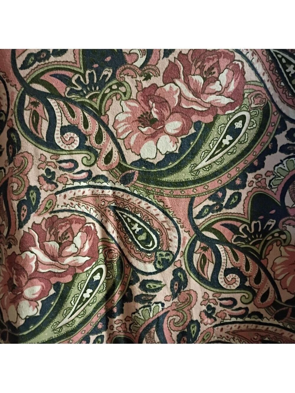 🆓 Free W/Purchase Vintage Forenza Floral Paisley Long Sleeve Top Medium - Picture 4 of 8